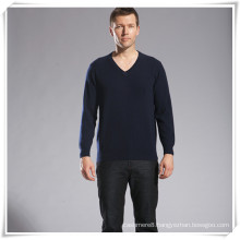 V neck man's cashmere basic design sweater
